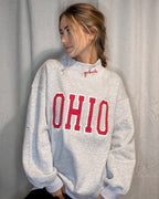 Grey Ohio Polka Dot Appliqué Mockneck