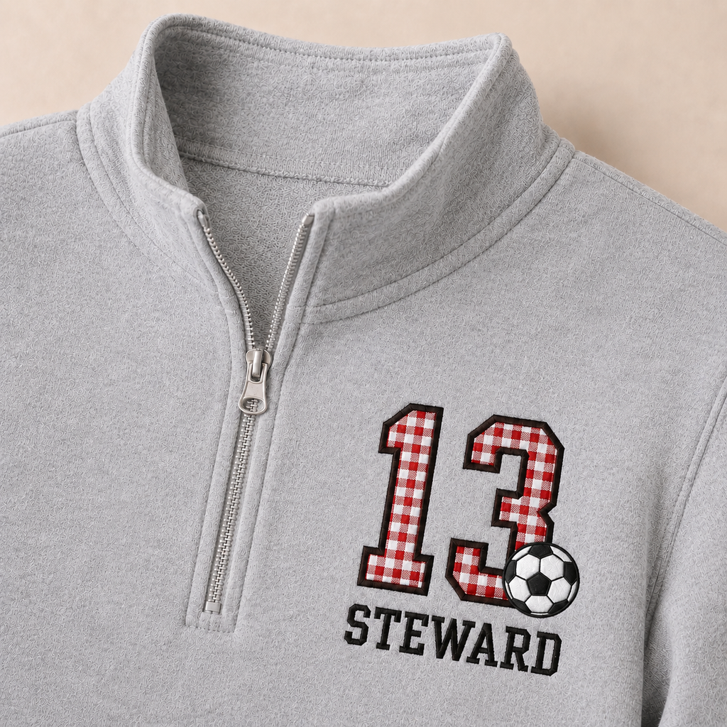 Player Number & Sport Appliqué Quarter-Zip