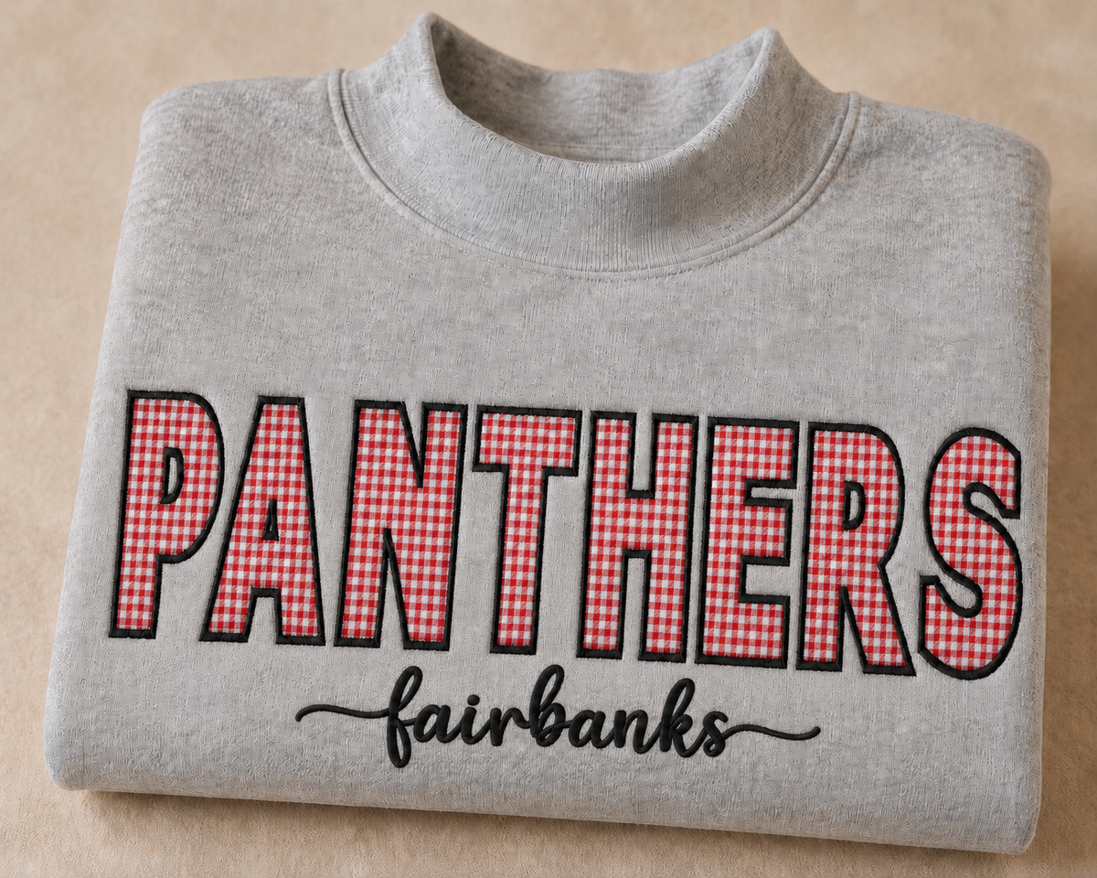 Fairbanks Panthers Gingham Mockneck