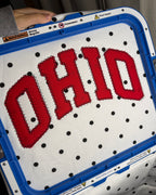 White Polka Dot Ohio Appliqué Hoodie