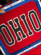Red Ohio Polka Dot Appliqué Mockneck