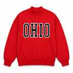 Red Ohio Polka Dot Appliqué Mockneck