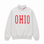 Grey Ohio Polka Dot Appliqué Mockneck
