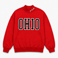 Red Ohio Polka Dot Appliqué Mockneck