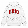 White Polka Dot Ohio Appliqué Hoodie