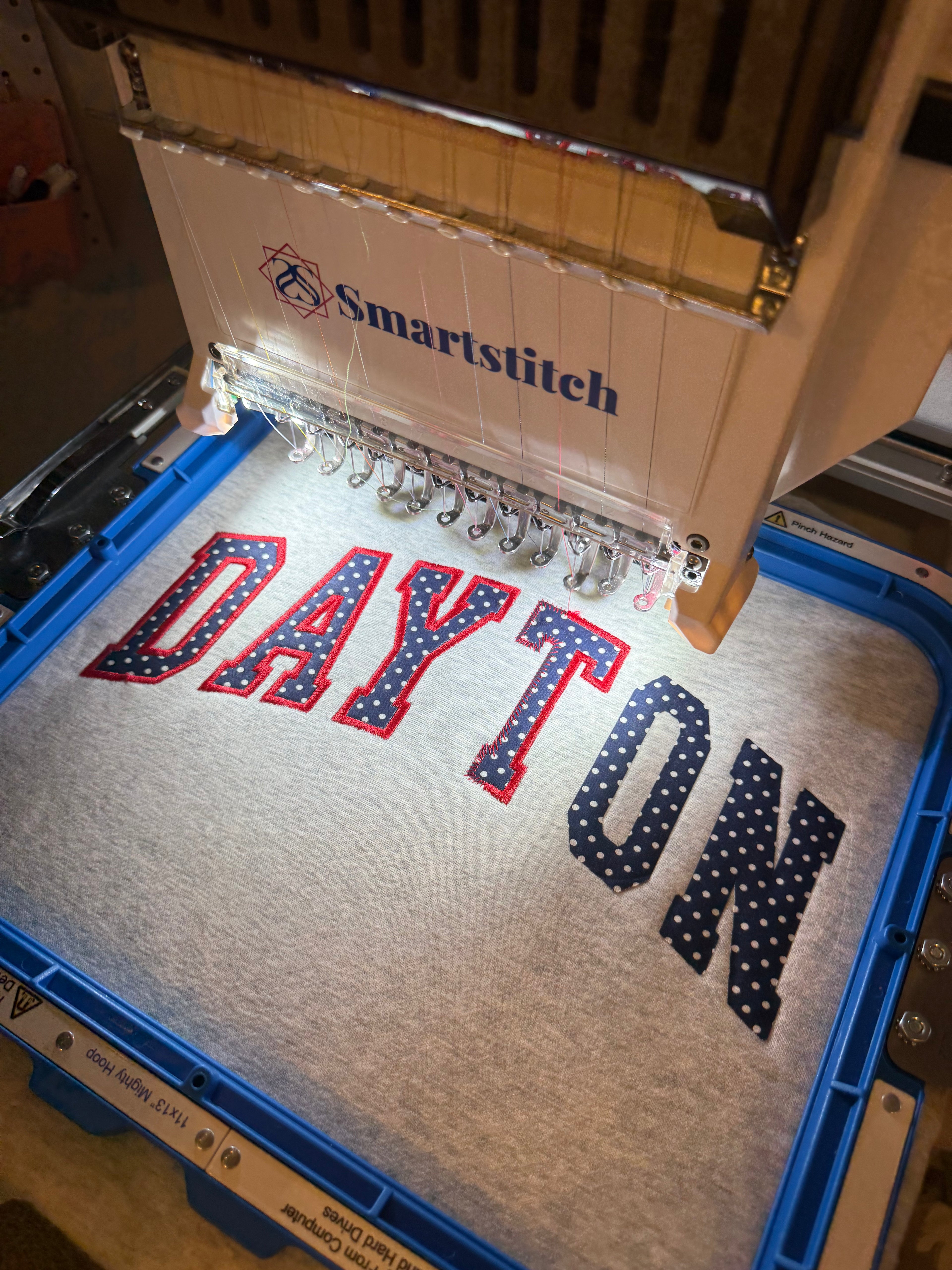 Dayton Polka-Dot Appliqué Mock-Neck