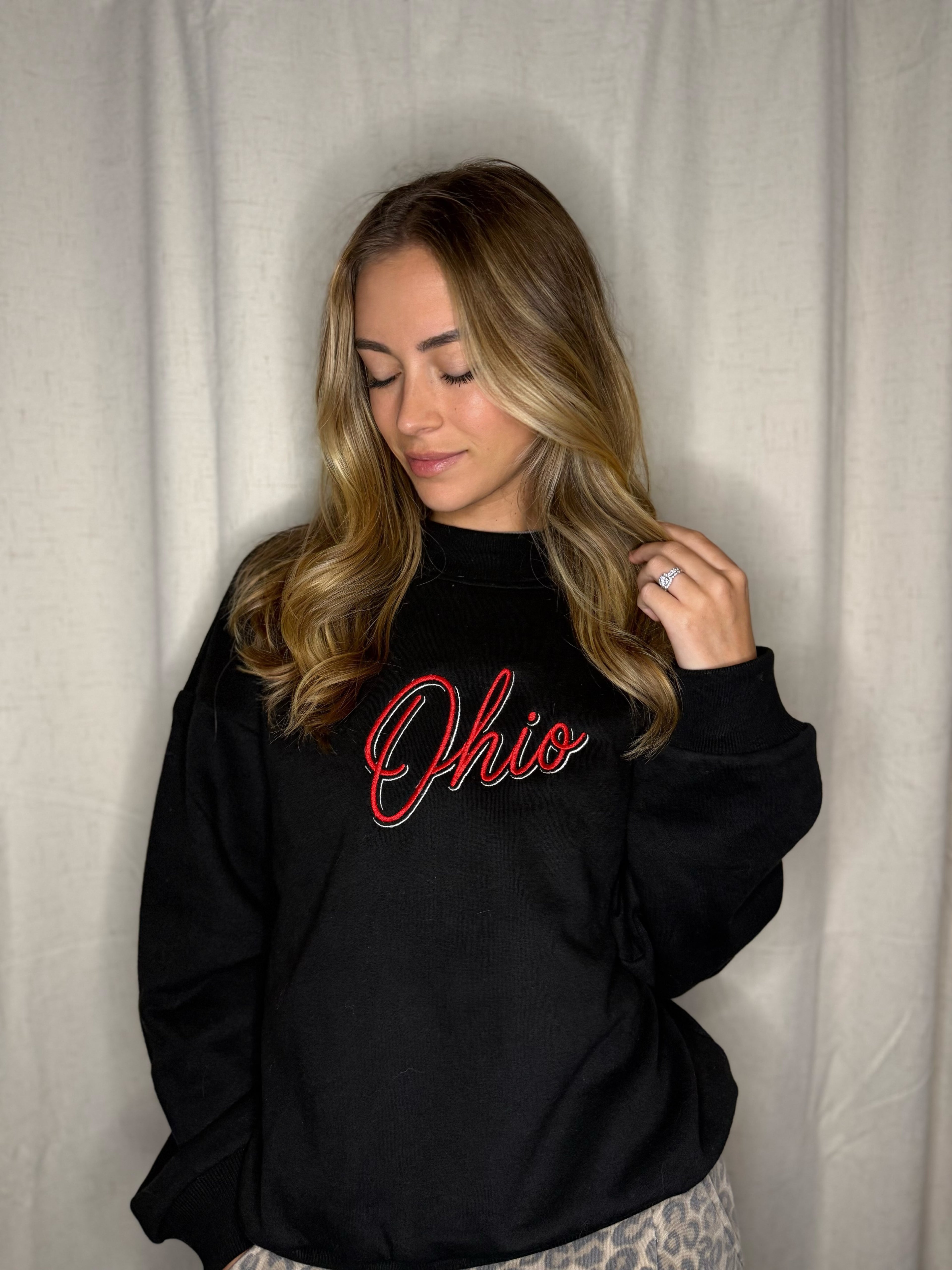 Script Ohio Black Mockneck